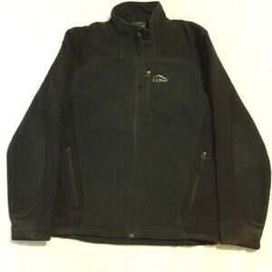 LL Bean Men's Black Polartek Fleece Full Zip Jacket Size M